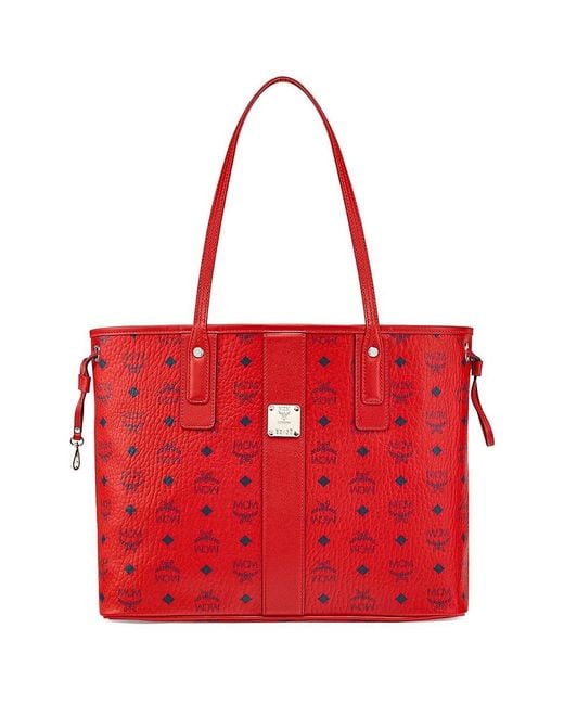 MCM Liz Monogram Reversible Visetos Tote in Red Lyst UK