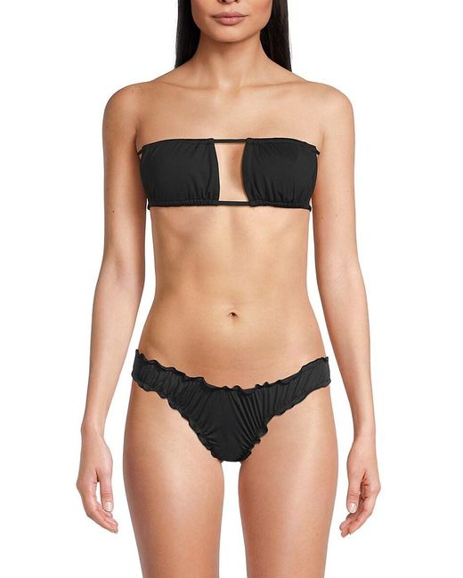WeWoreWhat Ruched Bandeau Bikini Top in Black Lyst UK