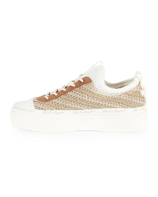 Karl Lagerfeld White Cona Low Top Platform Sneakers