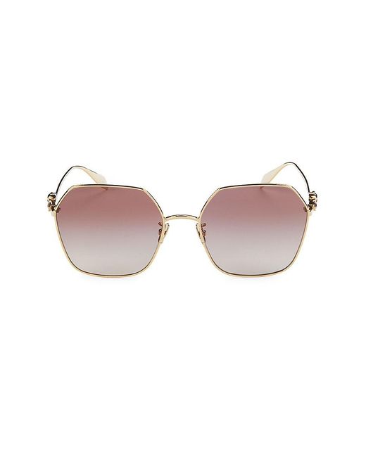 Alexander McQueen Pink 61mm Embellished Geometric Sunglasses
