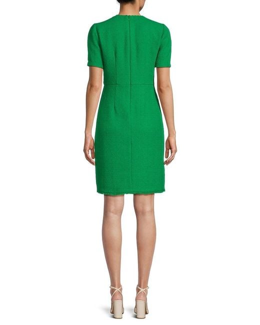 Nanette Lepore Green Double Breasted Tweed Sheath Dress