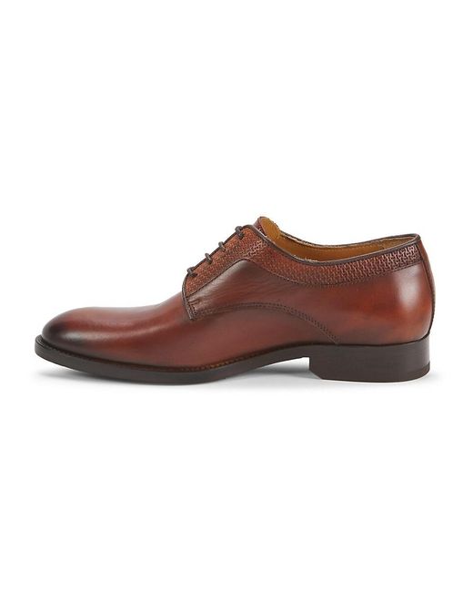 Saks Fifth Avenue Brown Troy Lace-Up Leather Oxfords for men