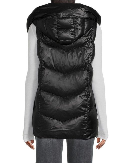 Donna Karan Asymmetrical Puffer Vest in Natural | Lyst