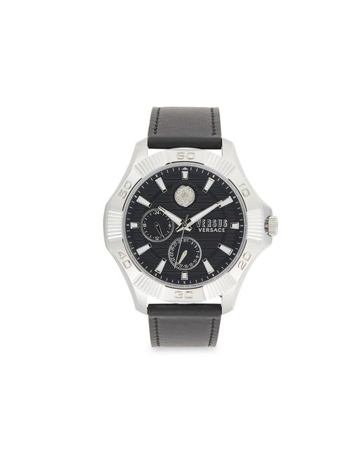 Versus 46mm Stainless Steel & Leather Strap Chronograph Watch Lyst