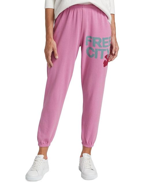 Freecity Pink Logo Sweatpants