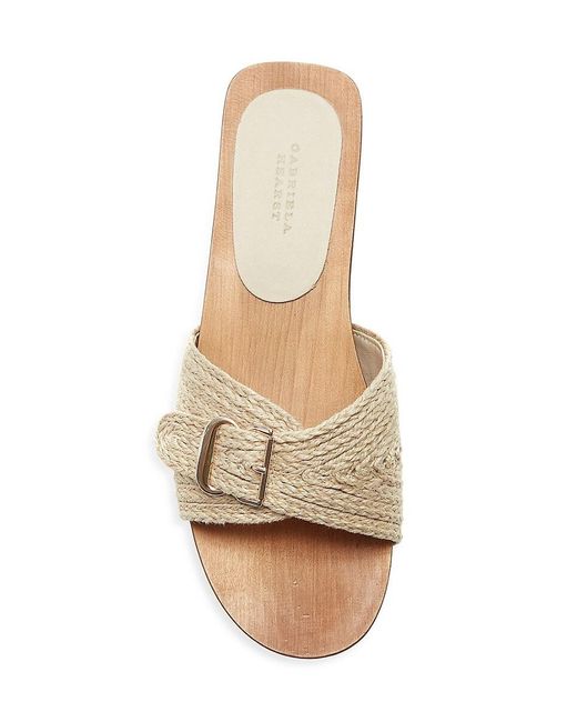 Gabriela Hearst Black Clover Jute & Wood Slide
