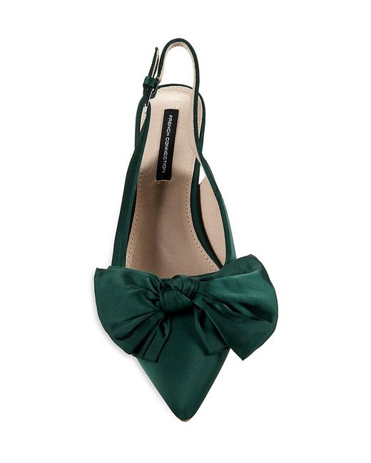 French Connection Green Quinn Bow Pumps