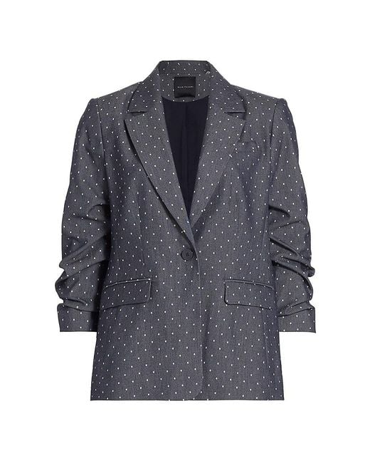 Tahari Gray Tristan Polka Dot Single-Button Blazer