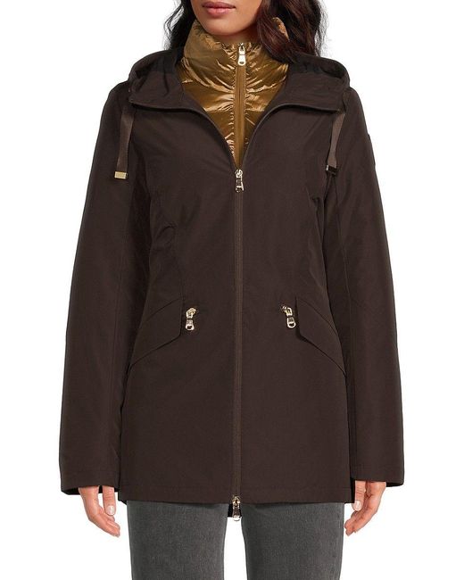Pajar Brown Elara 2-in-1 Hooded Coat With Removable Puffer Jacket