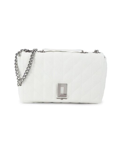 Karl Lagerfeld Lafayette Quilted Metallic Leather Crossbody Bag in
