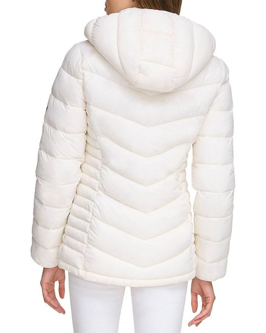 St. John Dkny Light Weight Puffer Jacket in White Lyst UK