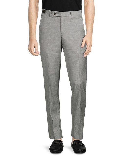 Ted Baker Jerome Textured Wool Blend Dress Pants in Gray for Men | Lyst