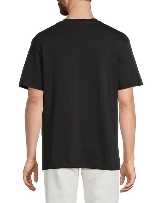 Bally Black Embroidered Logo Cotton T-Shirt for men