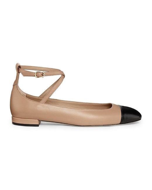Stuart Weitzman Multicolor Eden Strap Leather Ballet Flats