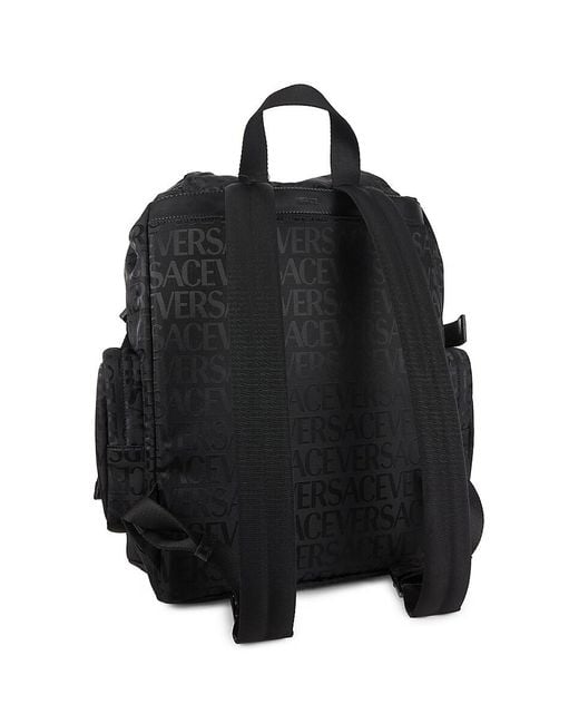 Versace Black Monogram Backpack for men