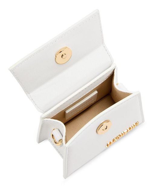Jacquemus White Mini Le Chiquito Leather Top Handle Bag