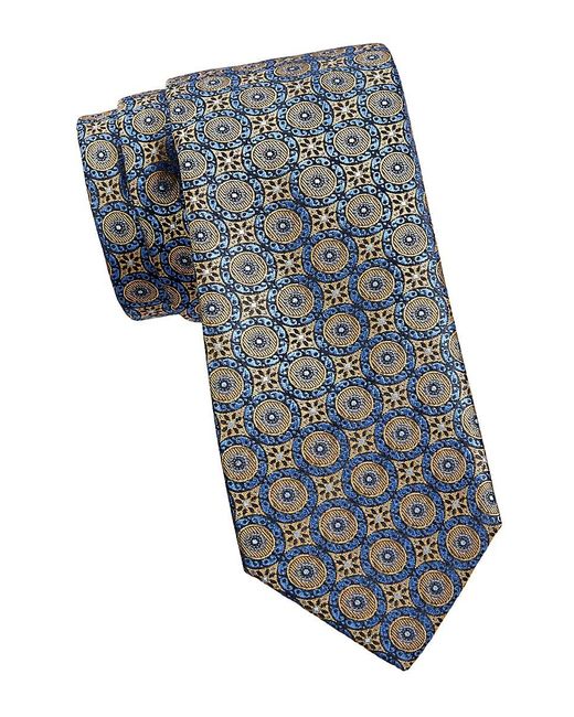 Canali Gray Medallion Silk Jacquard Tie for men