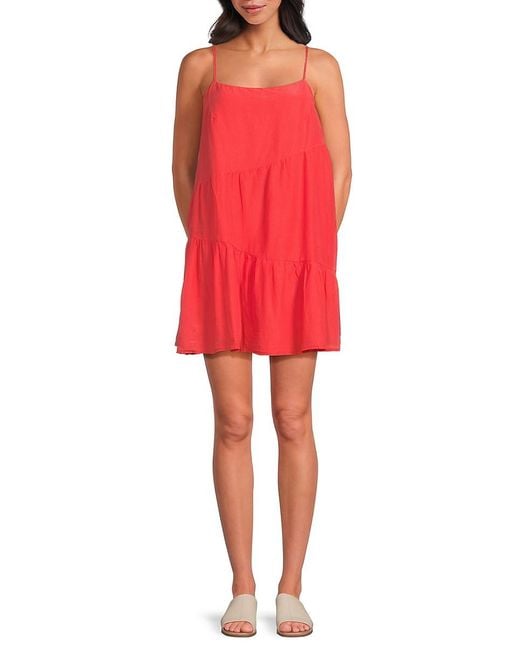 Velvet By Graham & Spencer Suzie Tiered Cotton & Silk A-Line Minidress