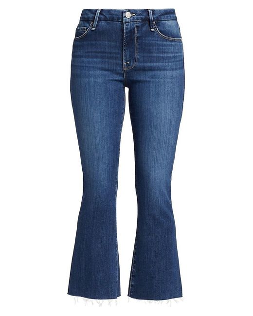 FRAME Blue Le Crop Mini Raw-Edge Boot-Cut Jeans