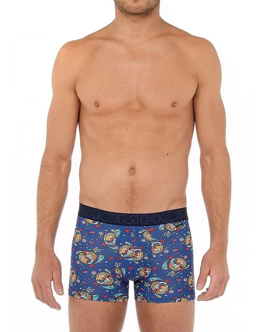 Hom Blue Big Bisous Graphic Boxer Briefs for men