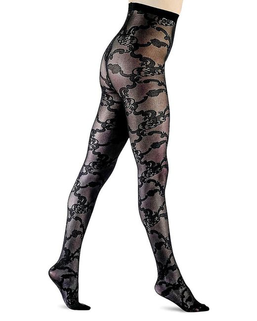 LECHERY Black 1-pack Semi Sheer Lace Tights