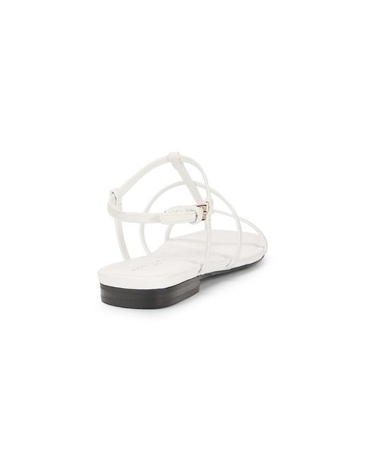 Marc Fisher White Marris T-Strap Flat Sandals