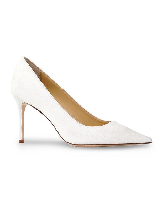Marion Parke White Pointed Toe Classic Leather Pumps