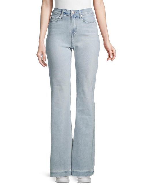 7 For All Mankind Soft Vintage Dojo Tonal Flared Jeans in Blue | Lyst