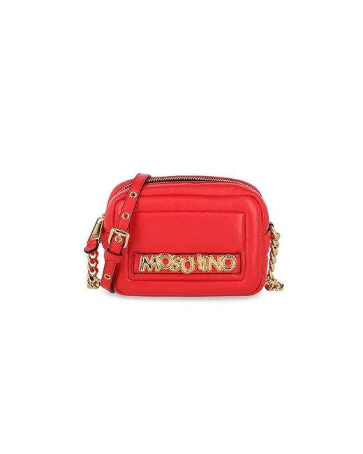 Moschino Balloon Logo Leather Crossbody Bag in Red Lyst Australia