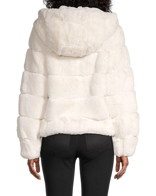 BCBGMAXAZRIA Missy Faux Fur Hooded Jacket in Pink | Lyst