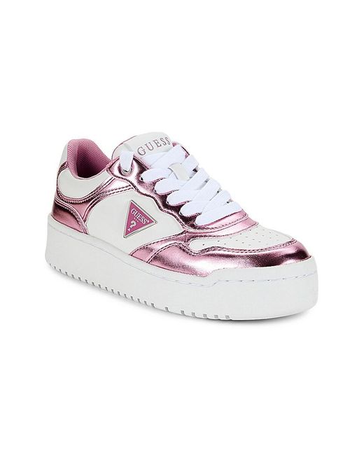 Guess Pink Miram Low Top Platform Sneakers