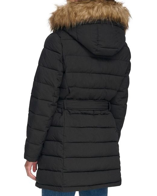 Tommy Hilfiger Blue Belted Puffer Jacket