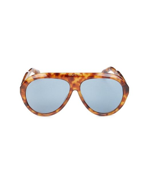 Gucci 61mm Oval Sunglasses in Brown (Blue) | Lyst Canada