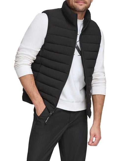 Calvin Klein Gray Stretch Puffer Vest for men