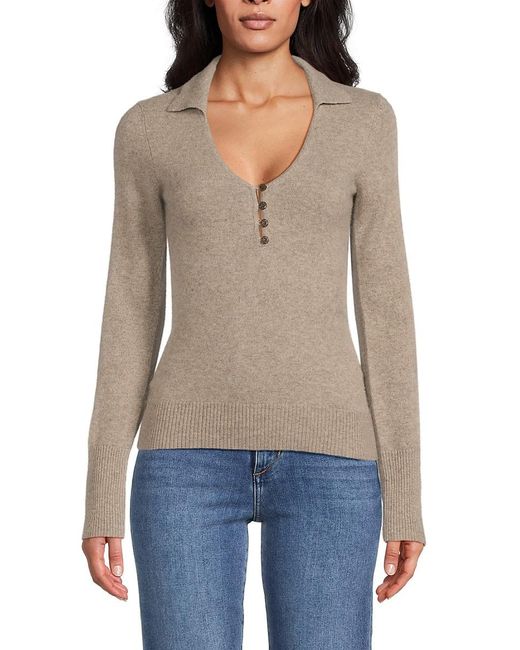 NAADAM White Long Sleeve Cashmere Polo