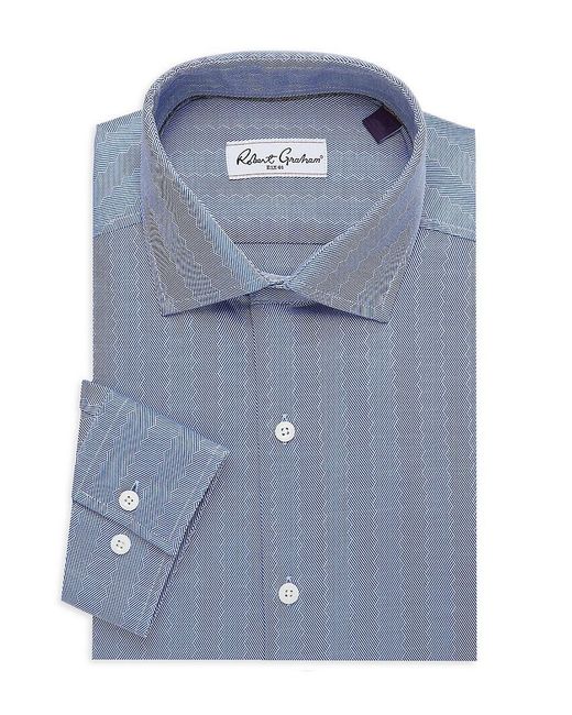 Robert Graham Blue Tailored Fit Dress Shirt for men