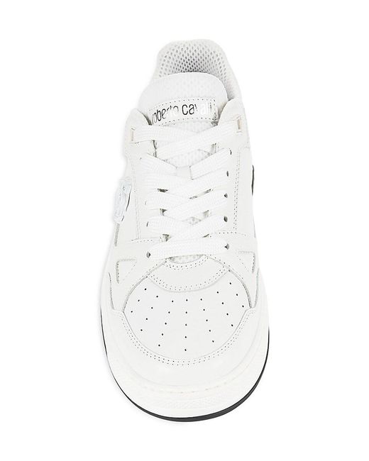Roberto Cavalli White Leather Low Top Sneakers for men