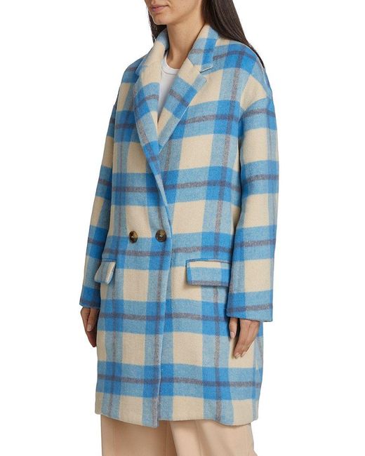 ENA PELLY Oversized Wool Coat in Blue Lyst