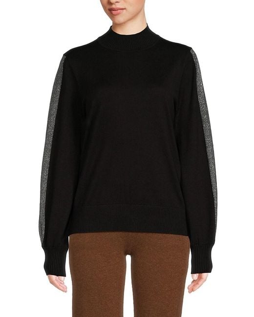 Metallic stripe sweater sale