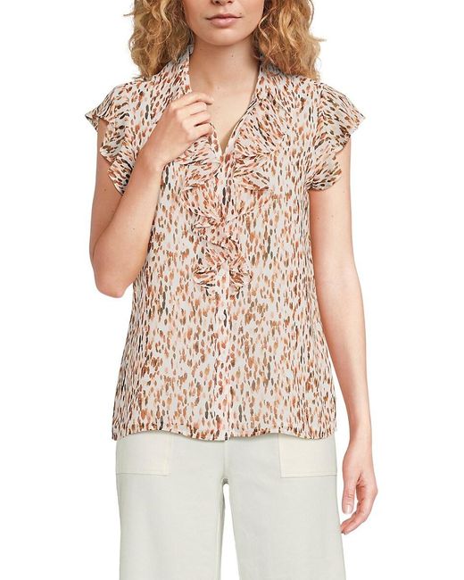 Calvin Klein White Abstract Print Top