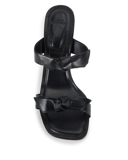 Alexandre Birman Black Clarita 90mm Bow-detail Leather Slide Sandals