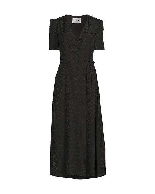 Sleeper Black 'Lola Midi Wrap Dress
