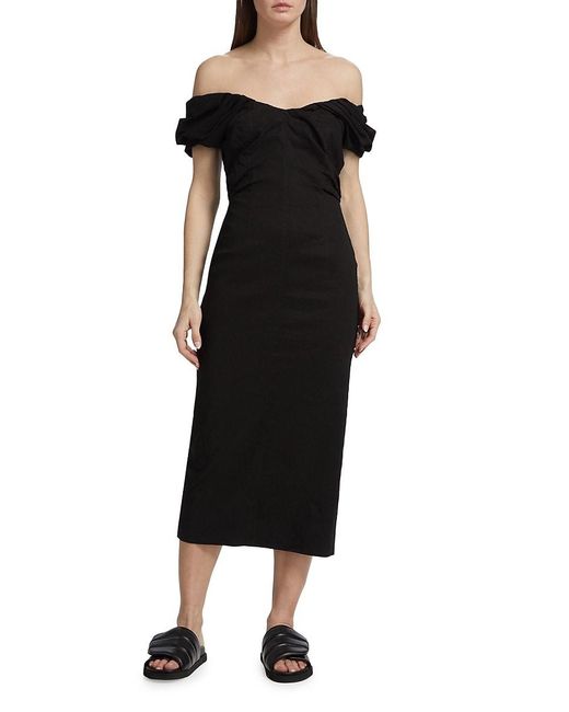 A.L.C. Black A. L.C. Nora Linen Blend Midi Sheath Dress