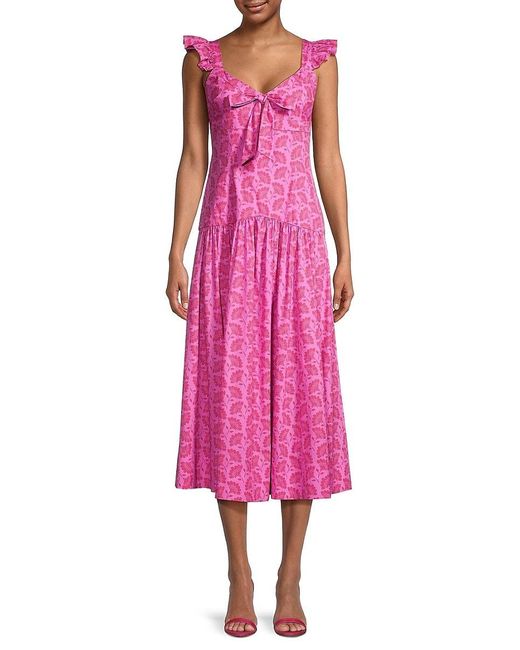 Likely Pink Sherry Cut-out Midi-dress
