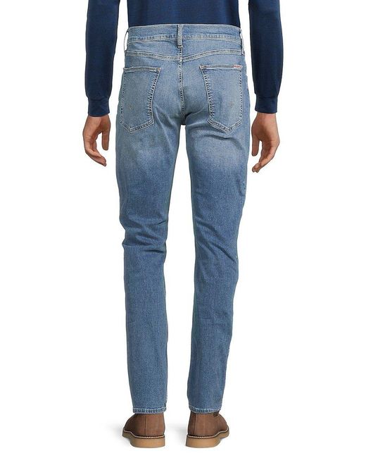 H by Hudson Hudson Blake Slim Straight Distressed Jeans in Blue for Men |  Lyst