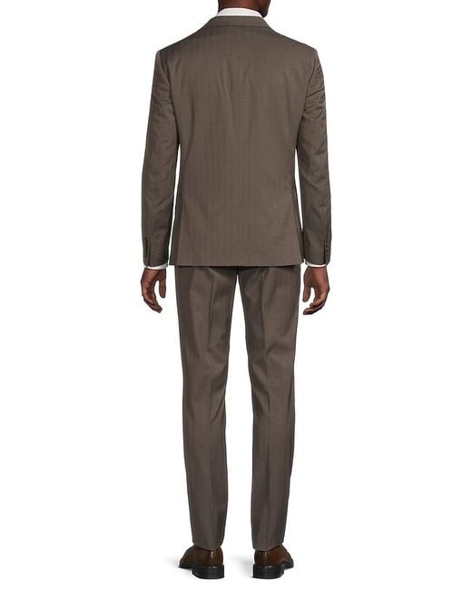 Calvin Klein Gray Wool-Blend Slim-Fit Suit for men