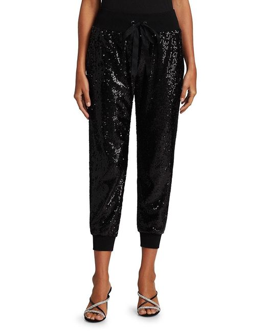 Cinq À Sept Synthetic Giles Sequin Joggers in Black | Lyst