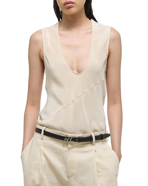 Helmut Lang Natural Silk Sleeveless Scarf Top