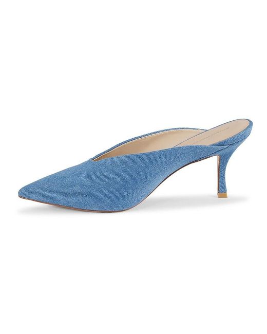 Stuart Weitzman Blue Lulah 84Mm Denim Mules