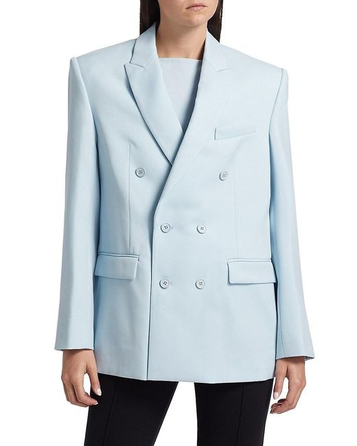 Wardrobe NYC Blue Wardrobe. Nyc Double-Breasted Wool Blazer